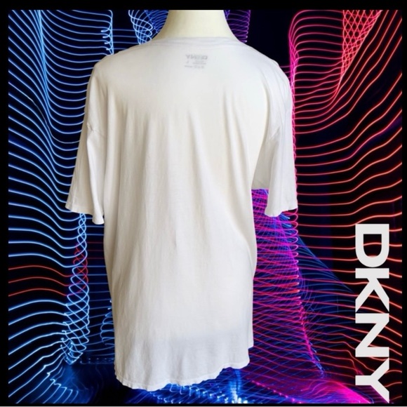 DKNY White Tee with Colorful Butterflies 🦋 🦋Accents - Picture 7 of 8
